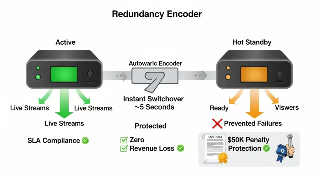 Encoder Redundancy and Failover as a Business Safeguard IPTV Encoder Box